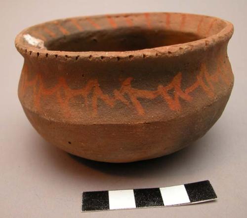 Small pottery jar (anglit) - red on red ware; for cooking fish