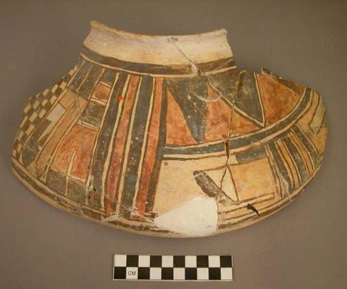 Restorable sherds of part of jar. San Bernardino polychrome.