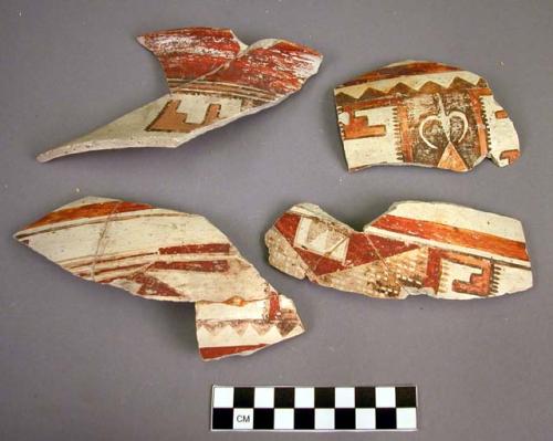 Fragments of polychrome pottery jar--restorable?