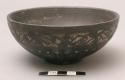 Small black pottery bowl - incised design