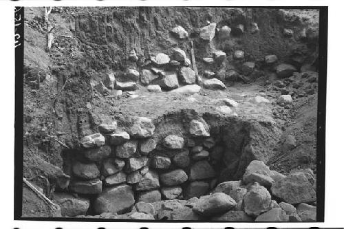 Retaining walls, Mound 1 front