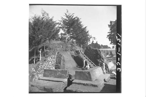 General view of excavations. Mound A; Structures 6 & 7