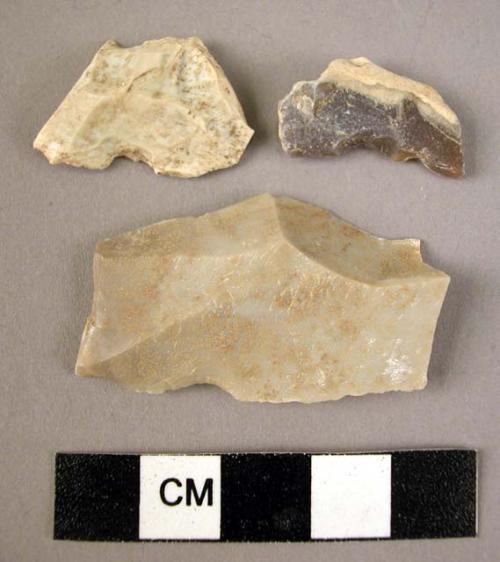 3 flint notched flakes and blades