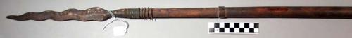 Assegai (spear) - wood and iron; point 10 1/4", shaft 70"