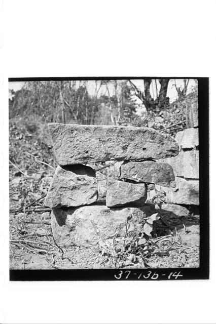 Top molding terrace wall, Acropolis; South side, Structure 41