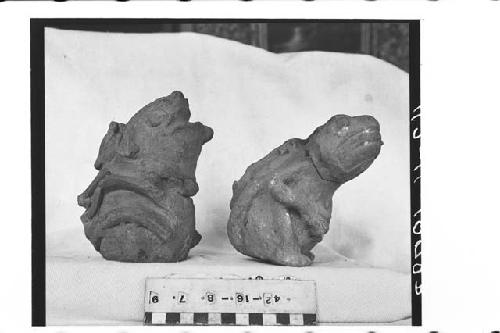 Two Clay Frog Effigies