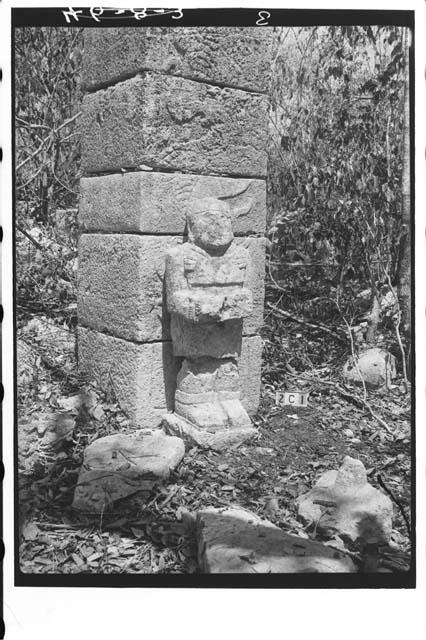 2C1-Serpent Column ( 68 cm. square) north column. Standard Bearer