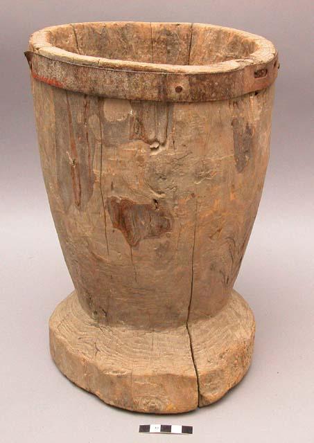 Wooden mortar - used for grinding tobacco for nasuar and wheat