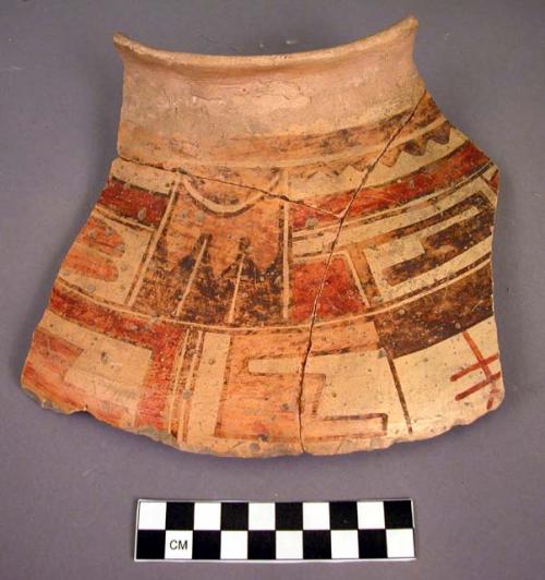 Part of large polychrome pottery jar