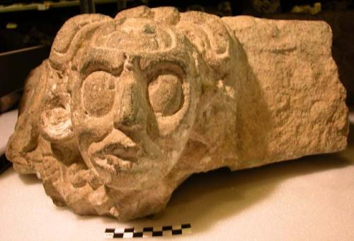 Stone sculptural element, portion of sun-god belt