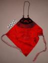 Part of a Set of Child's Clothes:  Red Embroidered Floral Cotton/Synthetic Bib