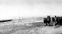 Man with camels in desert