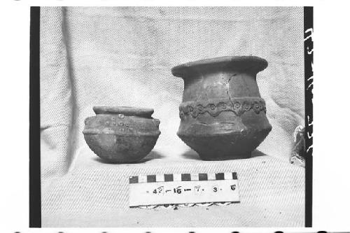 Two Dichrome Pottery Vessels