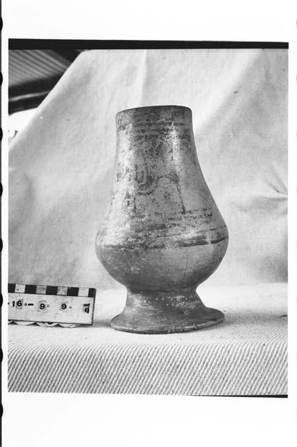 Nicoya polychrome annular-based pottery vase.