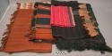 Cloths woven and worn by various tribesmen in assam; (1) black with +