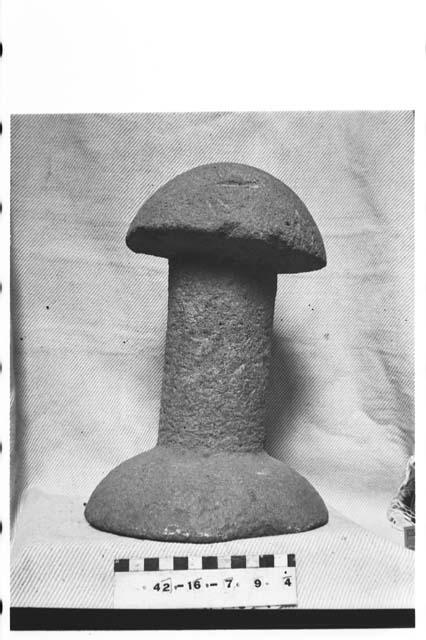 Hard grey igneous stone carved into a phallus or mushroom