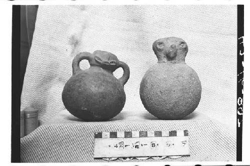 Two Small Pottery Cantharos