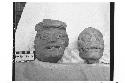 Two Large Pottery Faces, Broken from Large Clay Figures