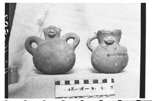 Two Small Pottery Cantharos