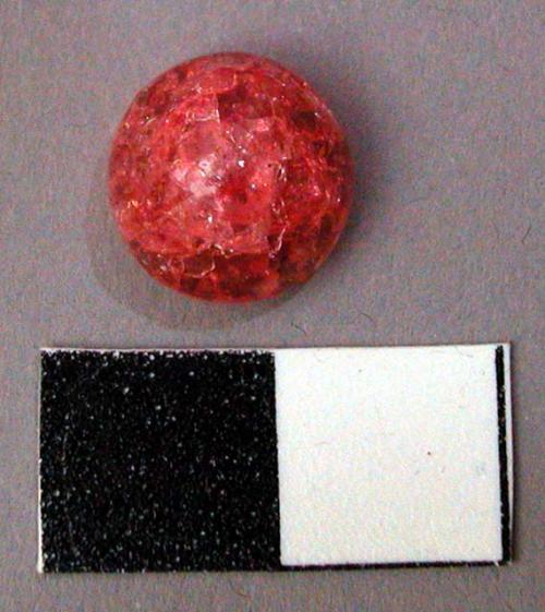 Two Hemispherical Ornaments (Coral and Pink Crystalline) from a Larger Ornament