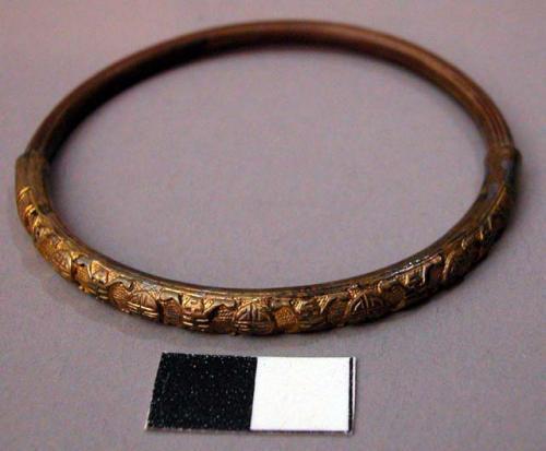 Pair of Wooden Bracelets, Partially Covered in Metal