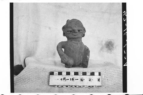 Seated Human Effigy Pottery Figurine