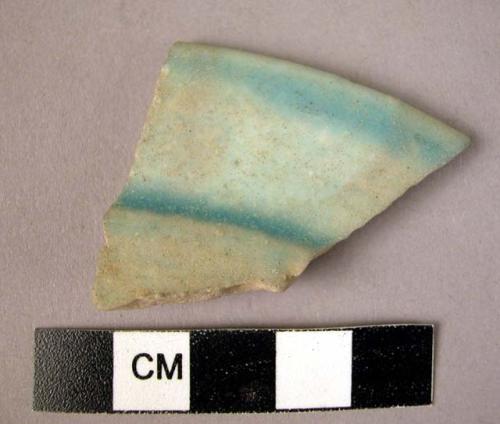 Rim potsherd - blue glaze