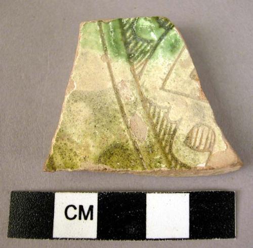 Potsherd- cream and green glaze