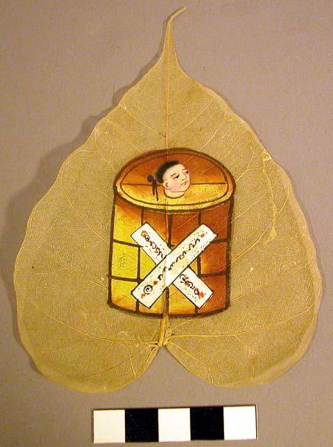 Paintings on mulberry leaves
