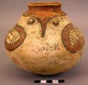 Small polychrome pottery jar - bird shape