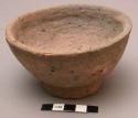 Small ring base pottery bowl