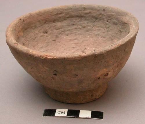 Small ring base pottery bowl