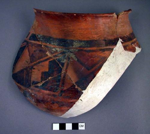 Potsherds--restorable. San Bernardino black on pink