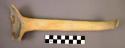 Pottery ladle handle--solid flat-eared end. Jeddito yellow