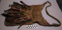 Fiber bag, decorated with bird claws and animal tails, woven bamboo +
