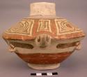 Polychrome pottery effigy jar, turtle