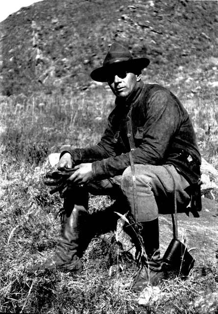 Frederick Wulsin sitting on rock