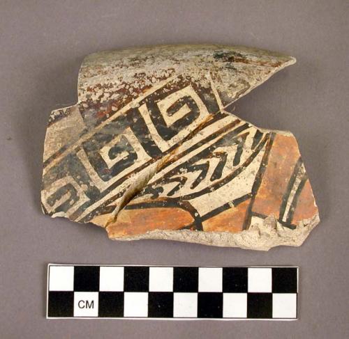 Restorable polychrome potsherd