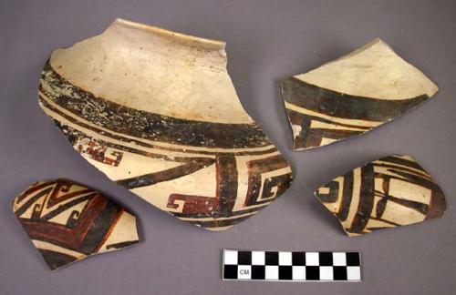 Fragments of polychrome pottery jar