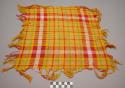 Small fringed squares - red, green, yellow, white plaid of fine +