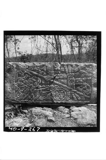 Bottom face of sculpture lintel