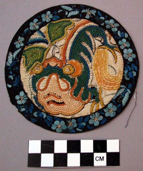 Embroidered silk medallion