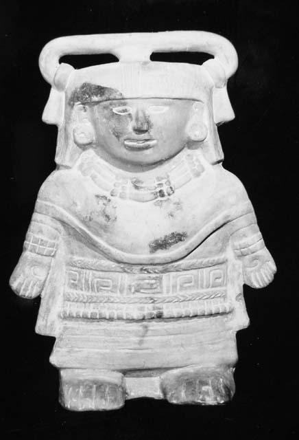 Ceramic figurine, anthropomorphic, elaborate clothing and headdress