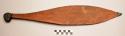 Wooden spearthrower, gummed at both ends 22" long