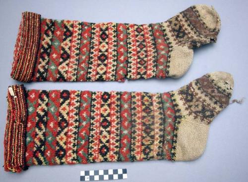 Pair knit wool stockings