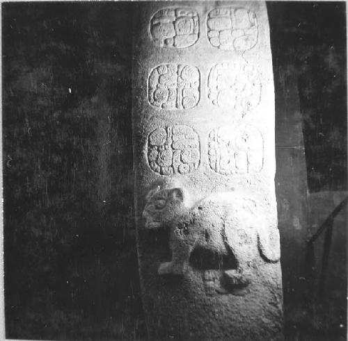 Stela 1 from El Tortuguero now in Museum of Villahermosa. Detail of lower glyphs