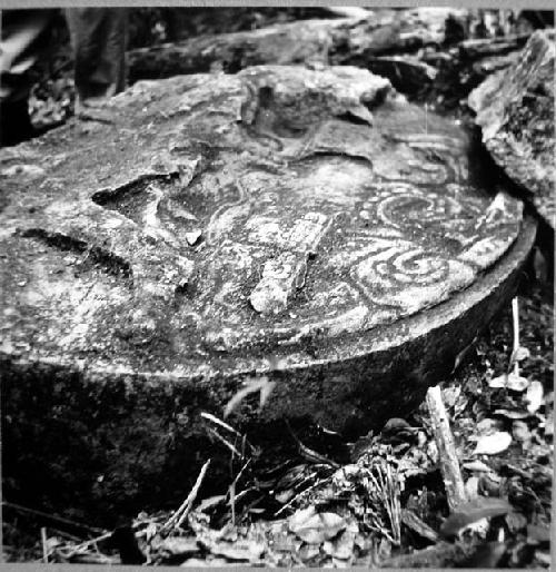 Sculptured Altar IX over which Stela 21 fell and broke