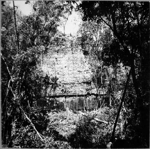 Great Temple 6, Rear or East elevation, showing great panel of hieroglyphs