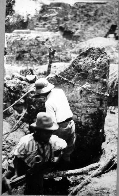 Mound 7 - Morley cleaning stela