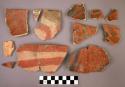 Red ware polychrome bowl sherds